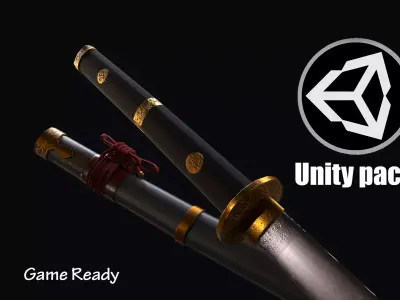 Katana Weapon Sword - Game Ready Free low-poly 3D model