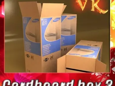 Photorealistic Cardboard Box High Res 3D model