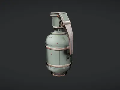 green military hand grenade 3D model purchase