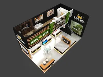 Mezzanine Exhibition Stand Two Side open 10Mtrx6Mtr 3D model