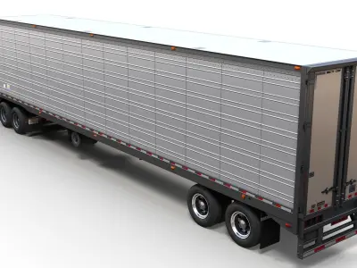 Kenworth T680 van trailer 3D model