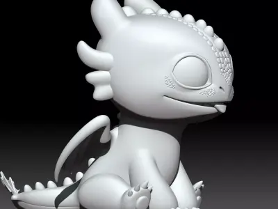 Chibi Light Fury Dragon 3D print model
