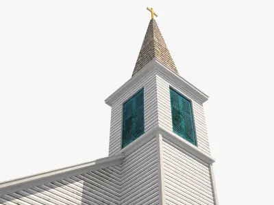 White Church Low-poly 3D model