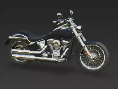 Classic American Heavy Cruiser Motorcycle 3D Model Low-poly 3D model