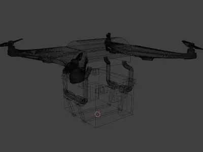 Package delivery drone blender 3D model