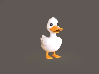 Cartoon Duck Cute 03 Low-poly 3D model