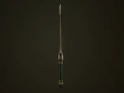 Dark Silver Sword - Game Ready Weapon Low-poly 3D model