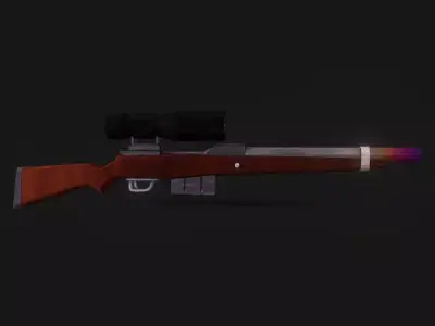 Stylized Sniper Rifle Low-poly 3D model get