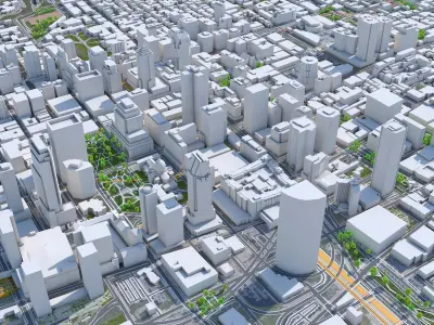 Montreal Downtown Quebec Canada Low-poly 3D model