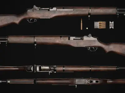 M1 Garand Rifle Low-poly 3D model purchase