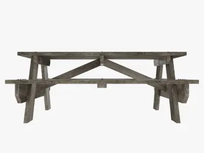 Old Picnic Table Free 3D model