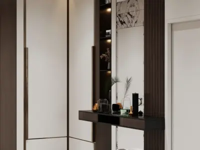Modern Apartment Interior Scene and Corona Render 3D model