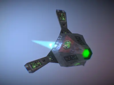 Drone R3-laser gun  Low-poly 3D model