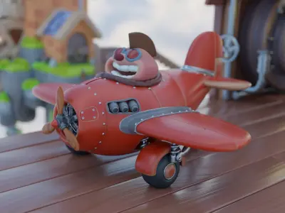 Plane Low-poly 3D model buy
