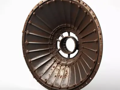 Weathered Industrial Turbine Part 3D model