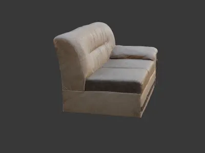 Vintage Leather Sofa  3D Scanned Low-Poly Model Low-poly 3D model