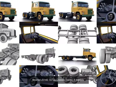 Scania LS140 1970s Classic Truck 3D Model Pack