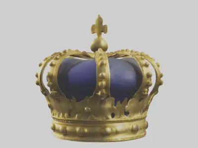 Gold Crown Model Low-poly 3D model