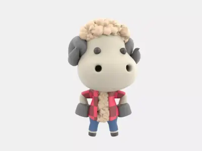 Cute Sheep 3D Illustration 3D model