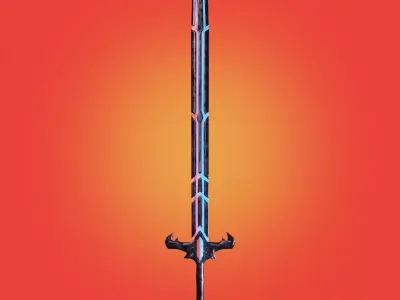 The Sword of Good and Evil from the Earth BPR ready game Free low-poly 3D model