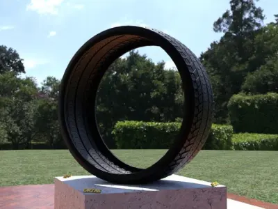 ORTAS TIRE NO 35 GAME READY Low-poly 3D model