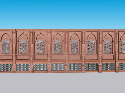 indian jodhpuri stone jharokha window 3D model buy