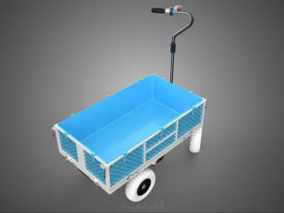 ELECTRIC BEACH SAND SEA CART WAGON TROLLEY DOLLY TRANSPORT TRUCK 3D model