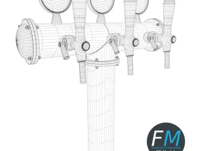 Triple beer tap 3D model
