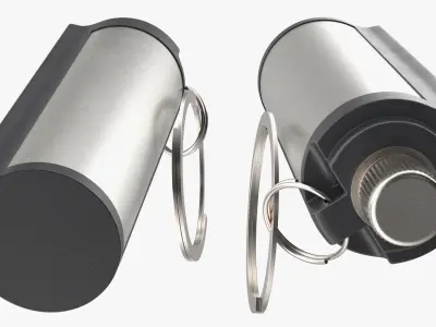 Permanent Keychain Flint Lighter Steel 3D model