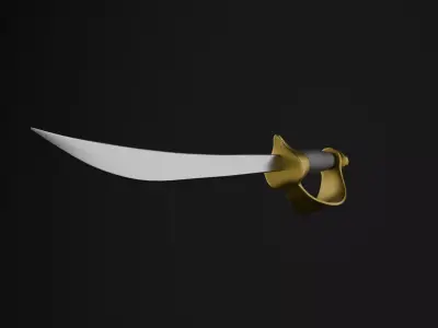 Pirate Cutlass Sword Low-poly 3D model