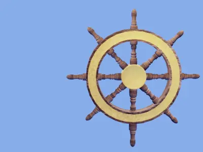 Game Ready Pirate Ship Wheel Low-poly 3D model