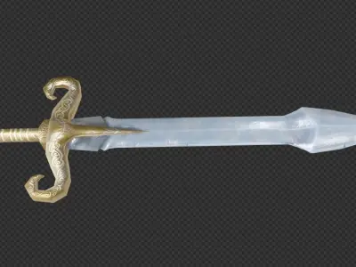 Sword medieval Low-poly 3D model