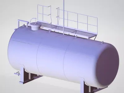 Petroleum storage tank Low-poly 3D model