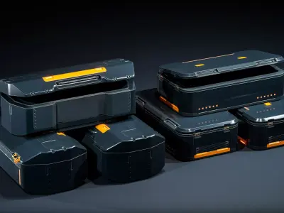 Ammunition Boxes Low-poly 3D model