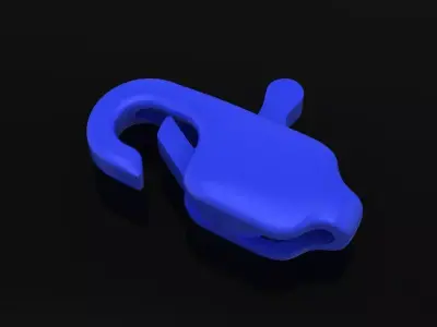 18mm Smooth Hook Clasp for Jewelry Chain Design 98a 3D print model