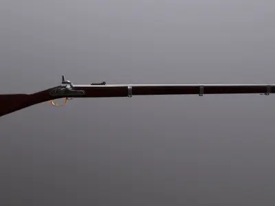 Low-poly ParkeHale Musket Low-poly 3D model