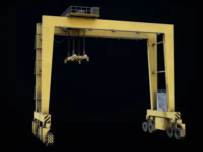 RTG Port Crane PBR Low-poly 3D model