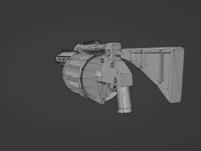 Low-poly Grenade launcher Low-poly 3D model