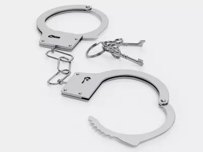 Handcuffs with Keys - Realistic Metal Restraint Set 3D model