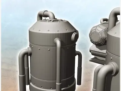 Set of six futuristic industrial machines 7 - Future Sci-Fi SF P 3D print model purchase