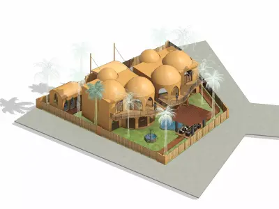 Arabic Siwa Osis style chalet design  3D model