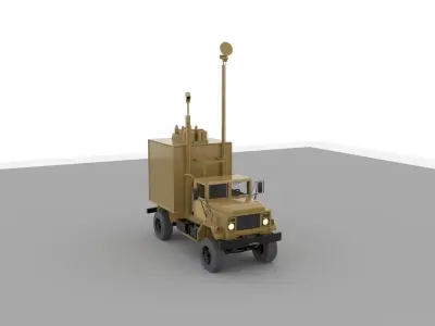 Military radar truck 3D model