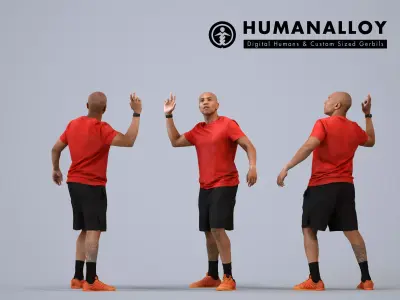 00373Carl008 - Adult Black male exercising in athletic wear for 3D model