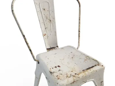 Rusted Metal Chairs Tolix 3D model