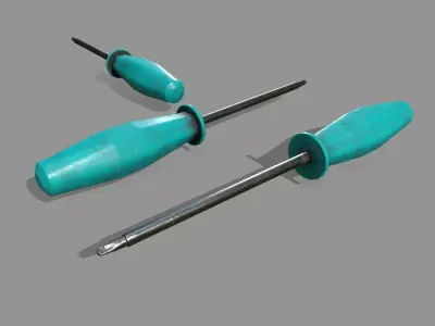 screwdriver Low-poly 3D model 33