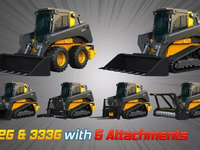 332G and 333G with 5 Attachments 3D Model Pack