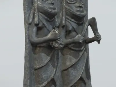 Ama Bronze Relief Plaque II Low-poly 3D model