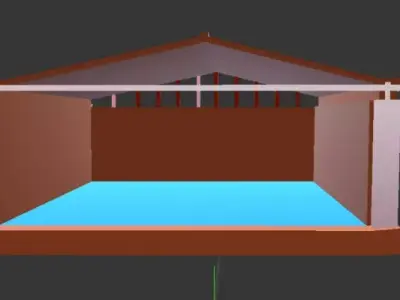 Warehouse 3d model with texture Low-poly 3D model