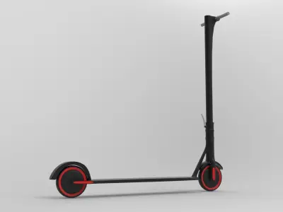 Scooter with wheels Low-poly 3D model