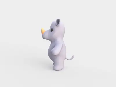 Little animal baby - Rhino cute - Character011 Low-poly 3D model
